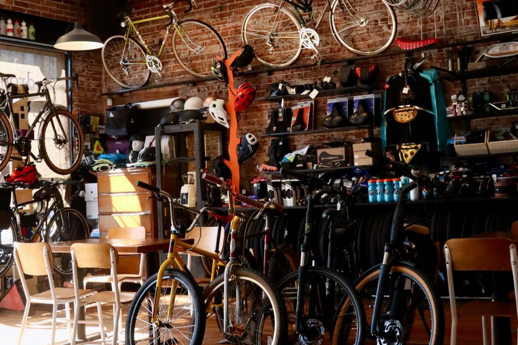 A bicycle shop filled with bikes.